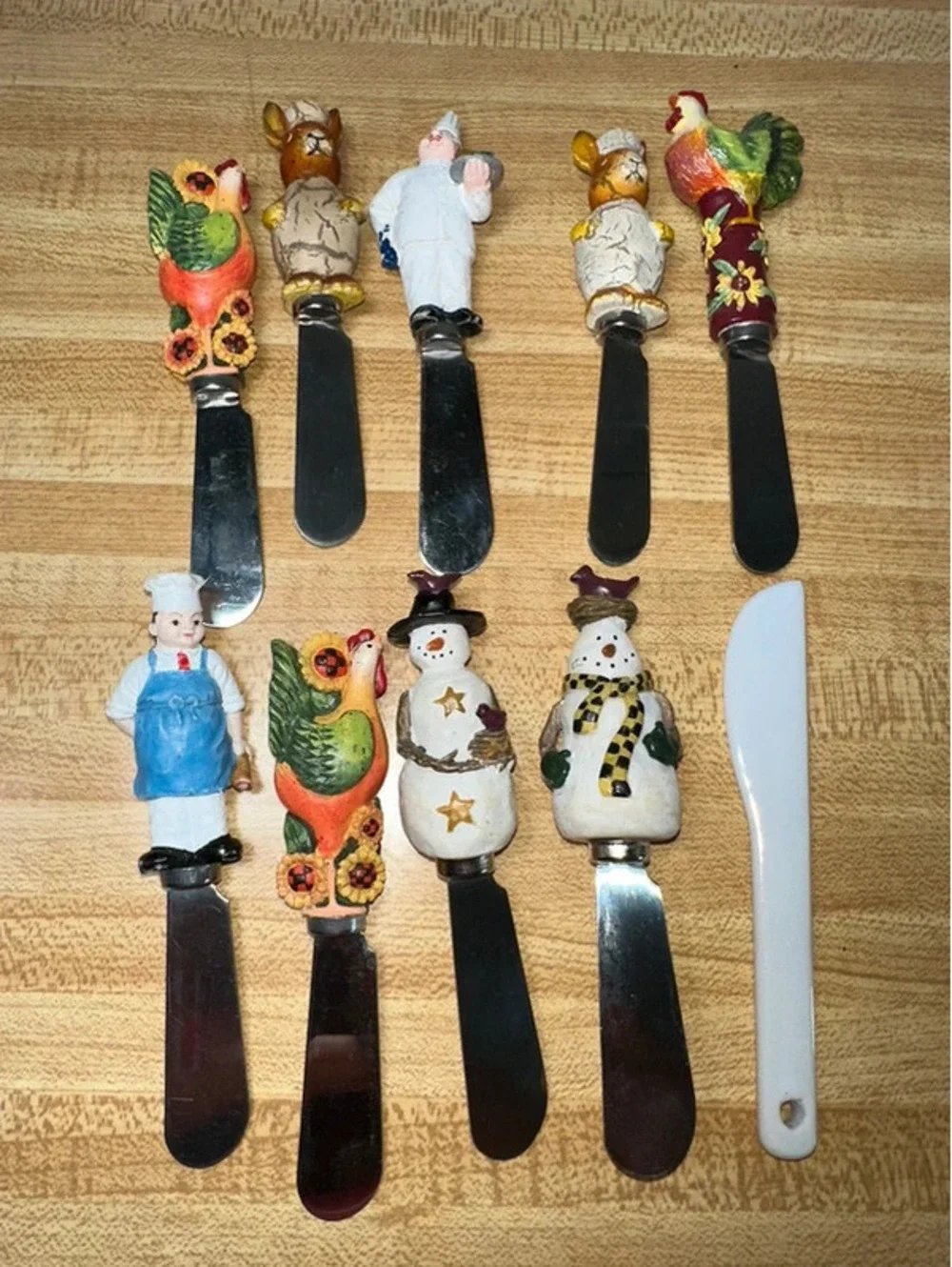 Vintage Collection 9 Novelty Cheese Spreader Knives